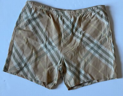 Burberry Men's Flax IP Check Boxer Swim Shorts 2XL 8083161 Portugal NWT $630