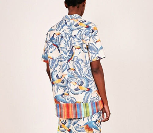 $140 Farm Rio Flying toucans shirt top M 8 10 women unisex men XS S - 第 3/10 張圖片