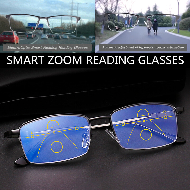 German Smart Zoom Reading Glasses Multifocal Reading Glasses Anti