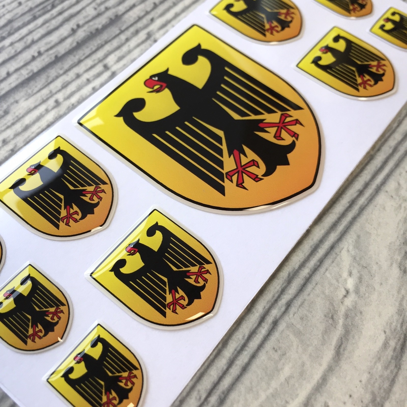 German Coat Of Arms Domed Emblem Decal Stickers Chrome Car Tuning