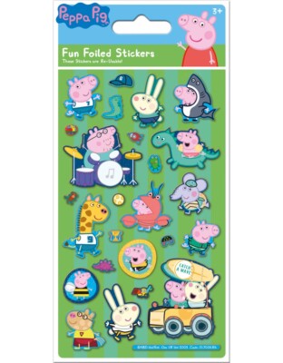 Peppa Pig GRÜN Fun folierter Stickerbogen offizielles Produkt über 25 Sticker Folie