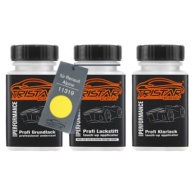 Autolack Lackstift Set für Renault Alpine 11319 Jaune Zinc Zinc Yellow 3 x 50ml