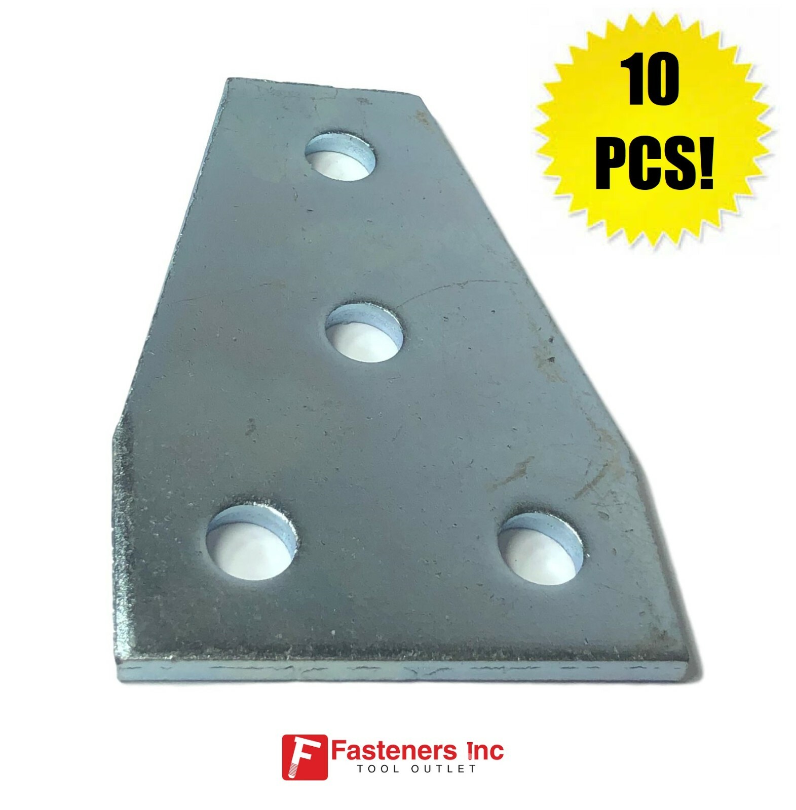 (QTY 10) 4-Hole Flat Plate Gusset TEE Fitting for Unistrut Channel #4629 P1358