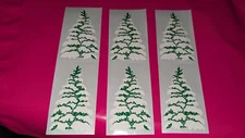 Vintage Mrs. Grossmans Stickers Pine Trees Snow Christmas Evergreen Lot 3 Strips