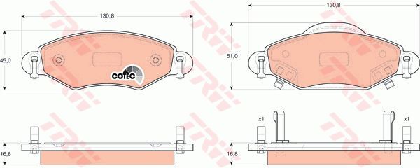 Jeu de 4 plaquettes de frein Toyota Yaris 1.4 D-4D pièces de rechange pour étrier avant essence