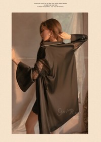 Women Sexy Lingerie Satin Lace Chemise Strap Slip Sleepwear Dress Robe Thong