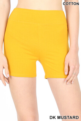 ZENANA Premium Cotton Short Pants With Wide Waist Band