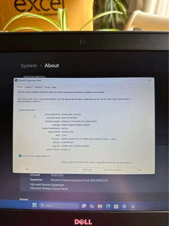 Dell Precision 7520 - Xeon E3-1535M - 16GB RAM - 256GB NVMe SSD - Quadro M2200 - Image 3 of 4