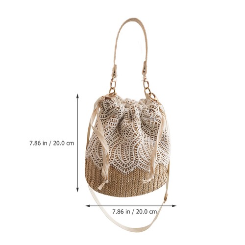 1Pc Foreign Woven Handbag Simple Fashion Shoulder Bag Portable Messenger Bag - Picture 9 of 12