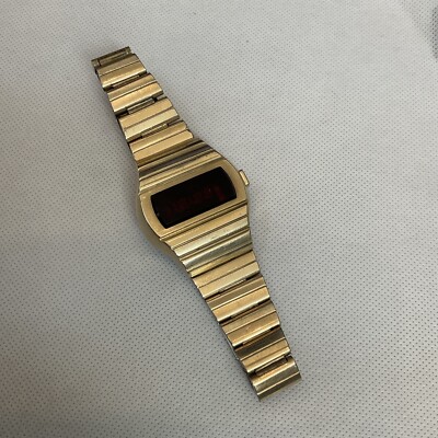 Vintage Hamiltaon 10K Rolled Gold Fill Digital Wrist Watch Men's Retro QED 1970s