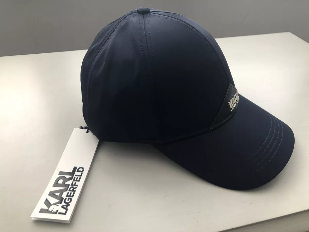 KARL LAGERFELD Navy Kalifornia Blue Panneled Baseball Cap