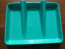 Vtg Tupperware 1278 Teal Green Soap Dish Caddy Scrubby Scouring Pad Holder Tray