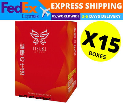 Itsuki Kenko Red Pepper & Herbal Foot Pads Patch Detoxifying (  BOX 15 )