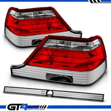 For 97-99 Mercedes Benz S-Class W140 OE Style Chrome Red Lens Tail Light 3 pcs