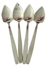 Grapefruit Spoons Stainless Steel Serrated Edge 6.5" L Set Of 4 Made in Taiwan