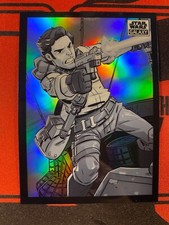 2022 Topps Star Wars Galaxy Chrome Base Card Sketch Variation Poe Dameron #BV81