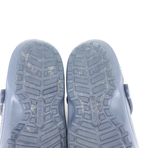Zoccoli Crocs donna 8 scarpe classiche blu navy gomma foderate pile schiena aperta slip on - Foto 12 di 12