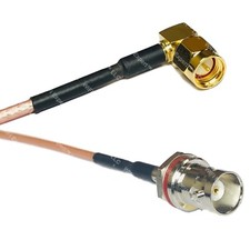 RG316 SMA MALE ANGLE to BNC FEMALE SM BULKHEAD RF Cable Rapid-SHIP LOT