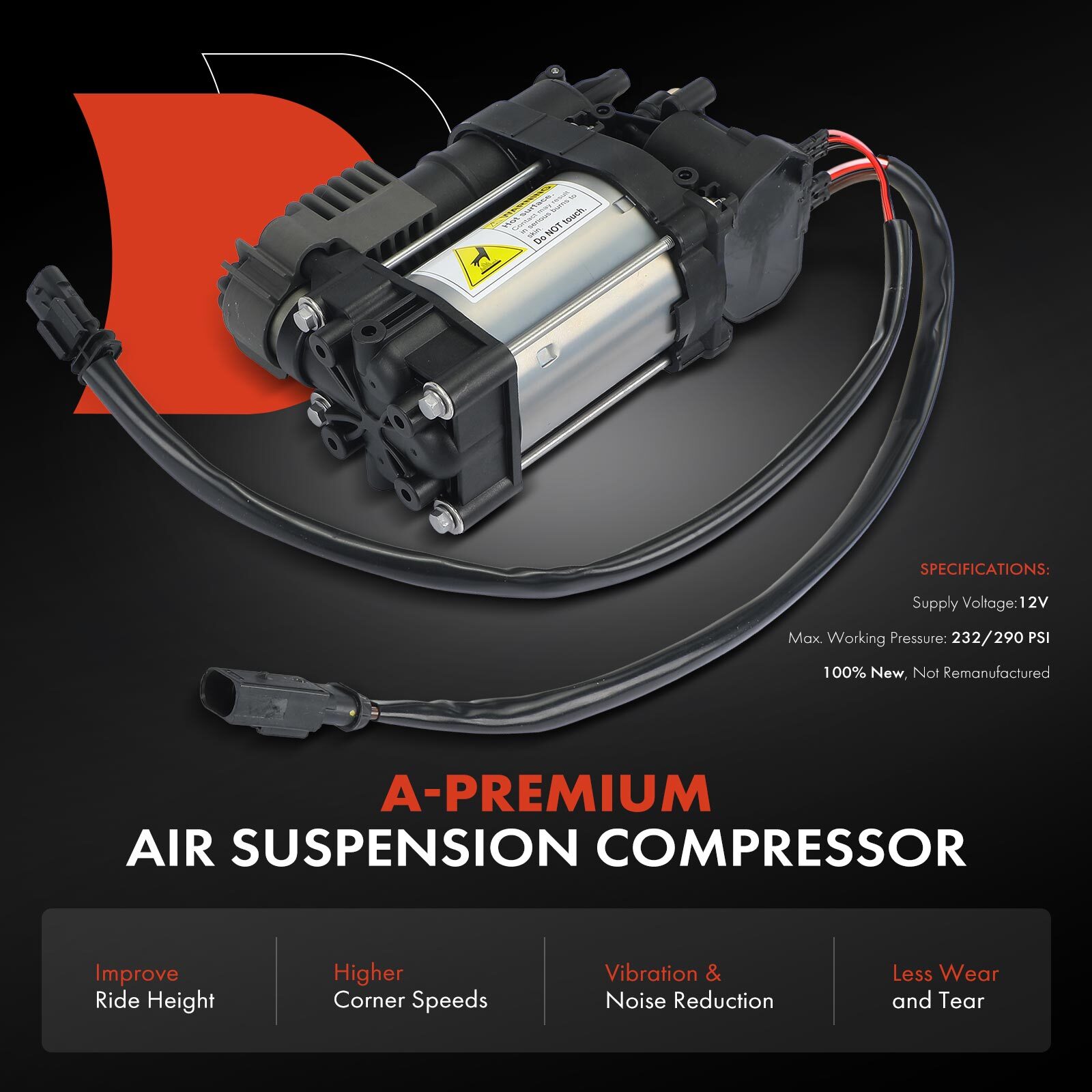 A-Premium Air Suspension Compressor for Maserati Levante 2017-2020 AWD 670032005
