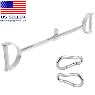 FMTX Home Gym Tricep Cable Attachments: COMBO Flat LAT Bar Snap Hooks Pair 2PC