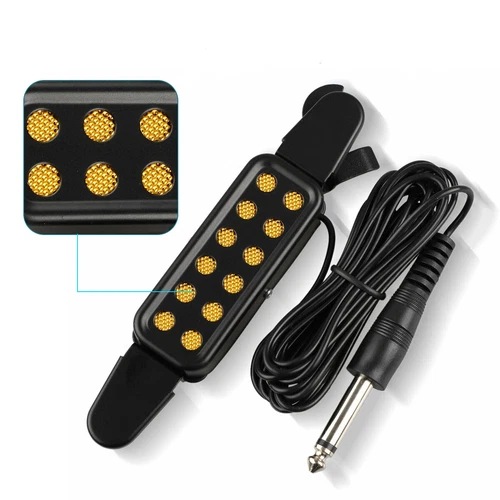 2 Stück Clip-on Akustikgitarre Elektrogitarre Tonabnehmer Audio Wandler Verstärker 12 Loch - Bild 4 von 11