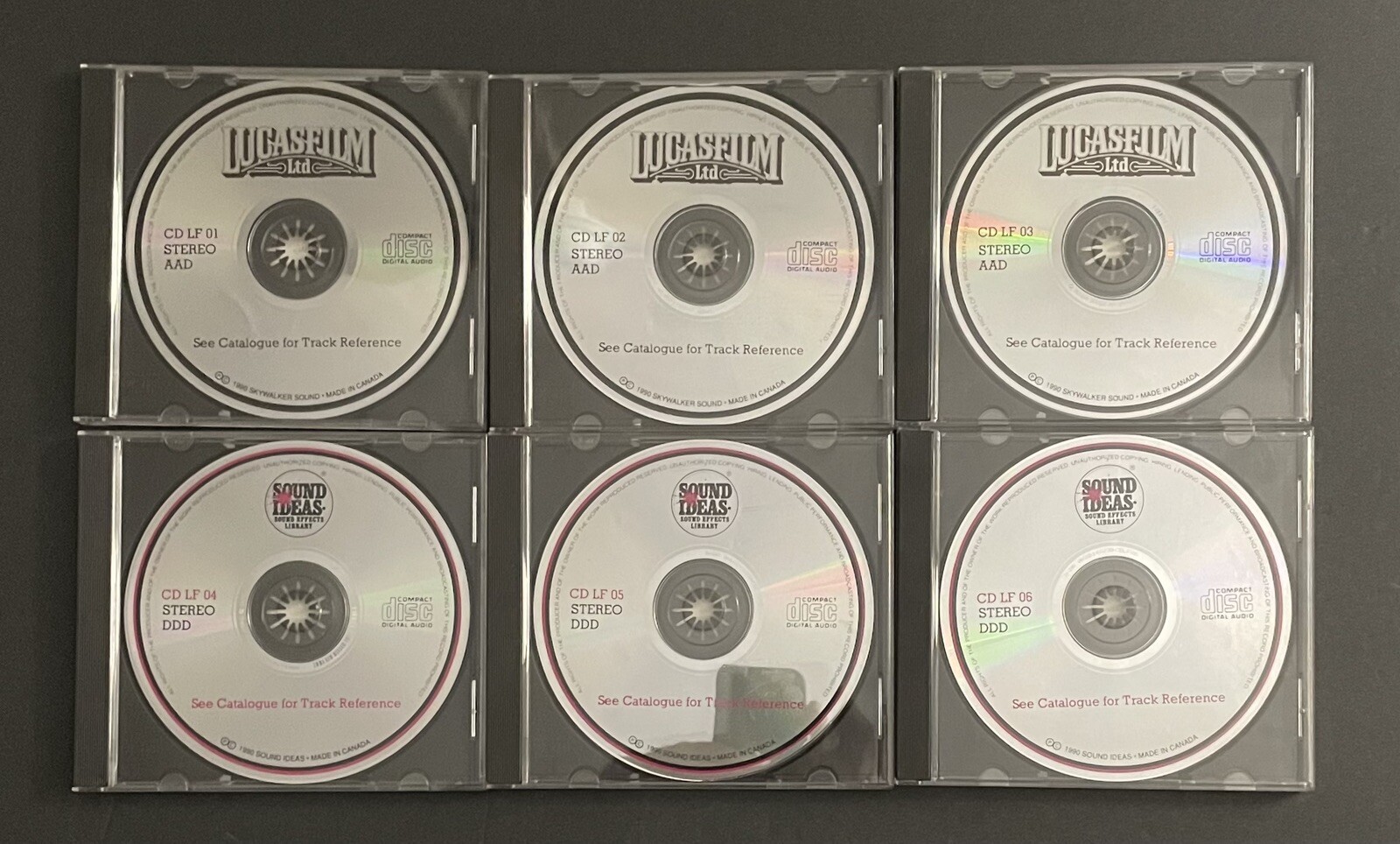 LUCASFILM SOUND EFFECTS LIBRARY Complete Six CD Set 1990 Rare Sound