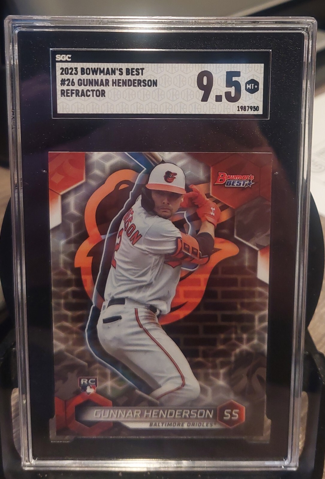 Gunnar Henderson 2023 Bowman’s Best Rookie Refractor #26 Orioles SGC 9.5