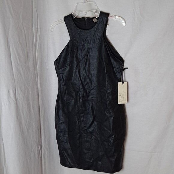 forever 21 leather dress New Faux Bodycon Black sleeveless Small may-launch-2149