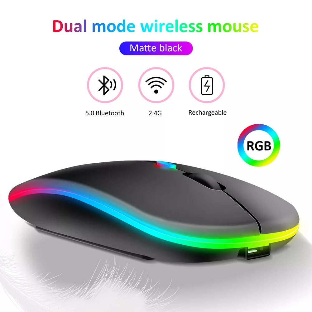 2.4GHz Wireless USB Optical Mouse Bluetooth Charging Mouse PC Laptop iPad