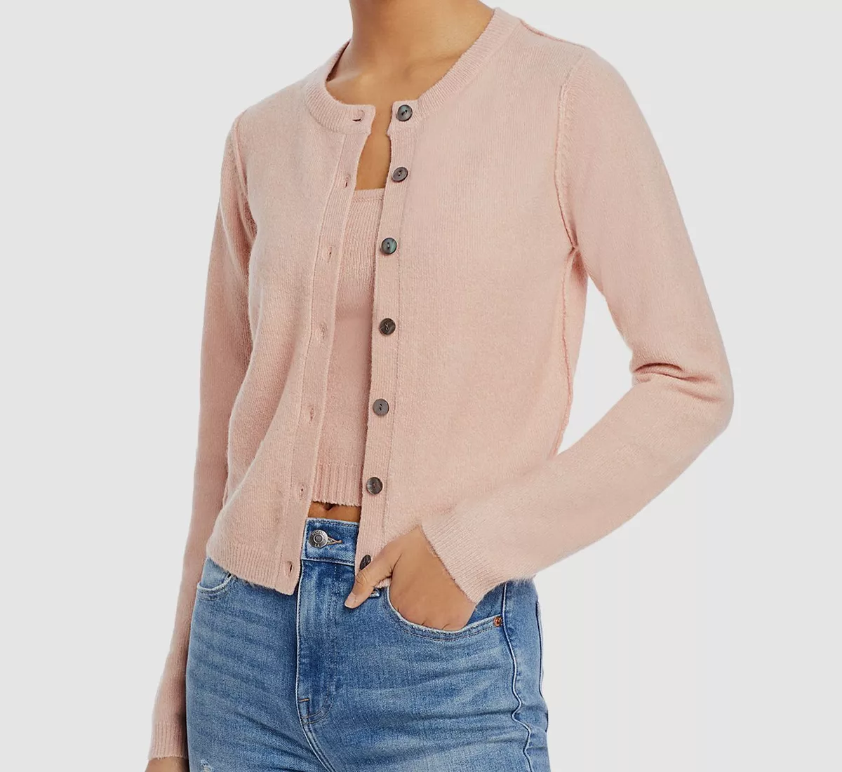 Light pink cardigan store sweater