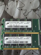 2 Micron 256MB DDR 400 CL3 MT8VDDT3264AG-40BGB Singapore 2 Stick RAM Memory. 