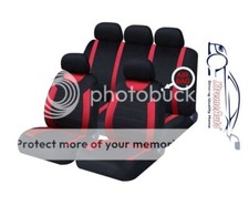 Oxford Red 9 Piece Full Set Of Seat Covers For Nissan Bluebird Sylphy I