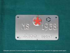 targa carro agricolo punzonata fascio littorio tassa £ 100 Massa Carrara - 1938