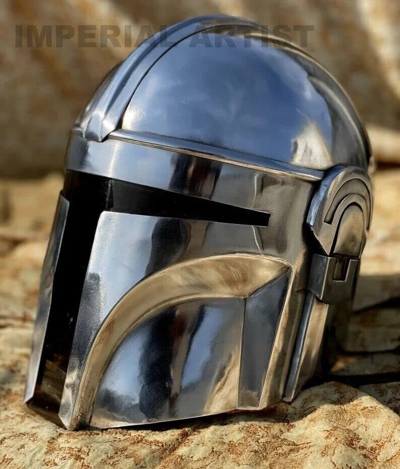 Casque En Acier Mandalorien Unique STARWARS Cosplay Prop Casque Boba Fett - Photo 4/4