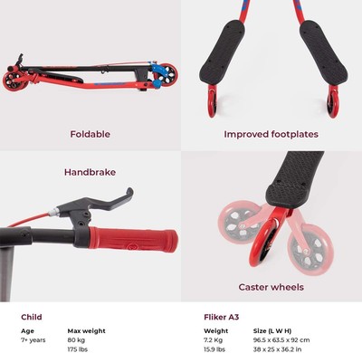 Yvolution Y Fliker A1 – Trottinette 3 Roues Auto-Propulsée Enfant 5-8 Ans, Dérive & Freestyle Fun En Extérieur