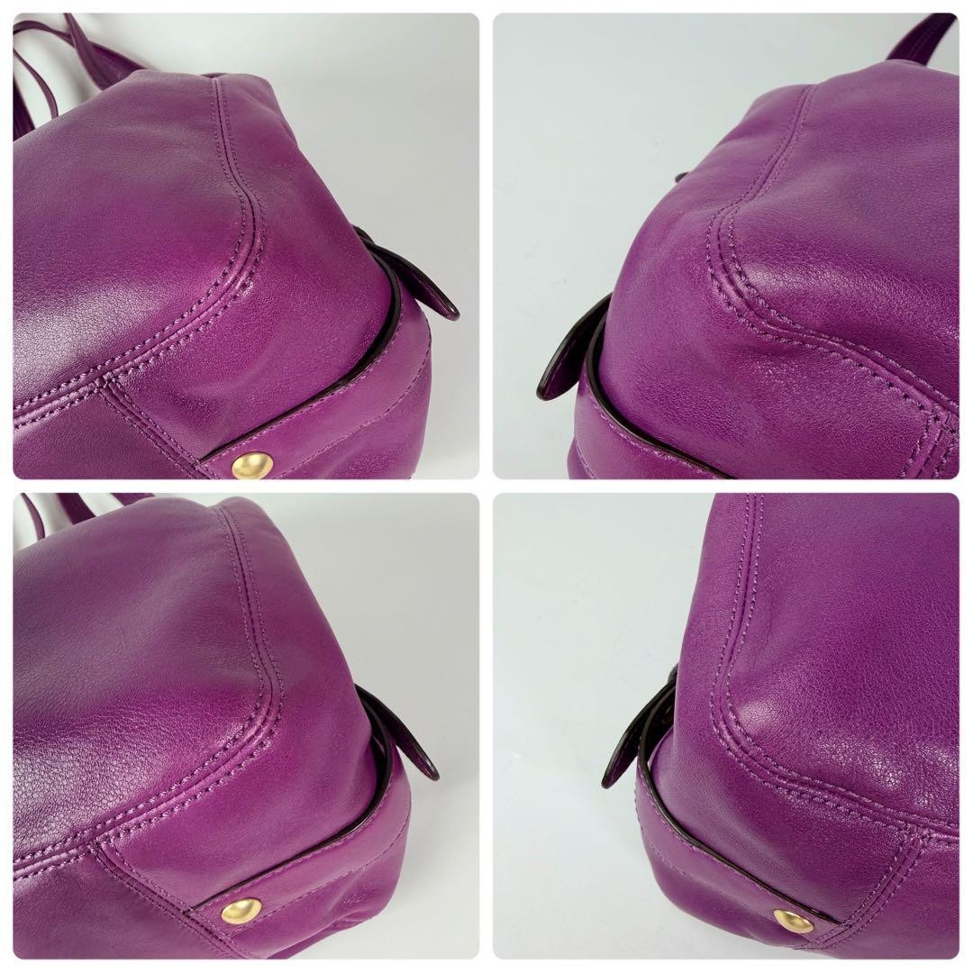 COACH Madison Maggie Shoulder Bag Purple Leather Y2K … - Gem