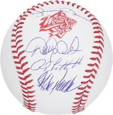 Jeter, Pettitte, Posada, Rivera Yankees Signed 1998 World Series Logo Baseball
