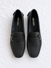Prada Saffiano Driving Loafers Black 10.5 UK ...
