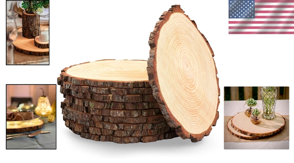 Hand-Crafted Wood Slices for Centerpieces - Image 2 of 4