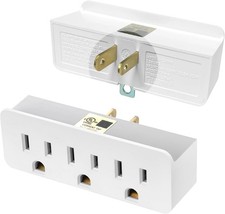 Grounded Adapter 3-Prong to 2-Prong Triple Outlet Converter - UL Listed