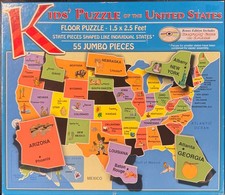 Kid's Puzzle of the United States 55 Jumbo Piece Floor Puzzle