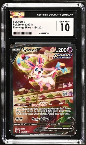 2021 POKEMON EVOLVING SKIES ULTRA RARE ALT ART #184 SYLVEON V CGC 10 GEM MINT