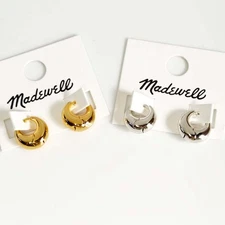 14mm Madewell Huggie Hoop Earrings Gift Chic Women Party Vacation Jewelry 2Color