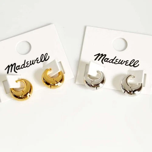14mm Madewell Huggie Hoop Earrings Gift Chic Women Party Vacation Jewelry 2Color