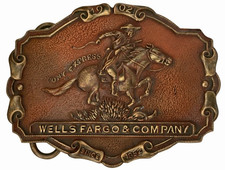 VTG Wells Fargo Pony Express Belt Buckle Tiffany & Co Bronze Classics A.J. Nash