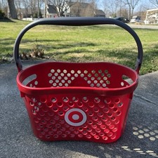 TARGET Red Shopping Basket With Handle Bullseye Logo - Full Size