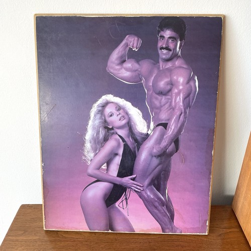 VTG Samir Bannout Iron Man Bodybuilder Muscle & Model Photograph on Board 80’s