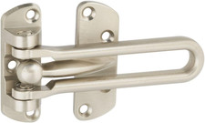 Door Security Guard, Die Cast Steel, Satin Nickel Adds a Second Lock Point on