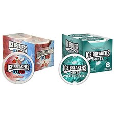 ICE BREAKERS Duo Fruit Plus Cool Strawberry Sugar Free 40 Count Pack of 16 