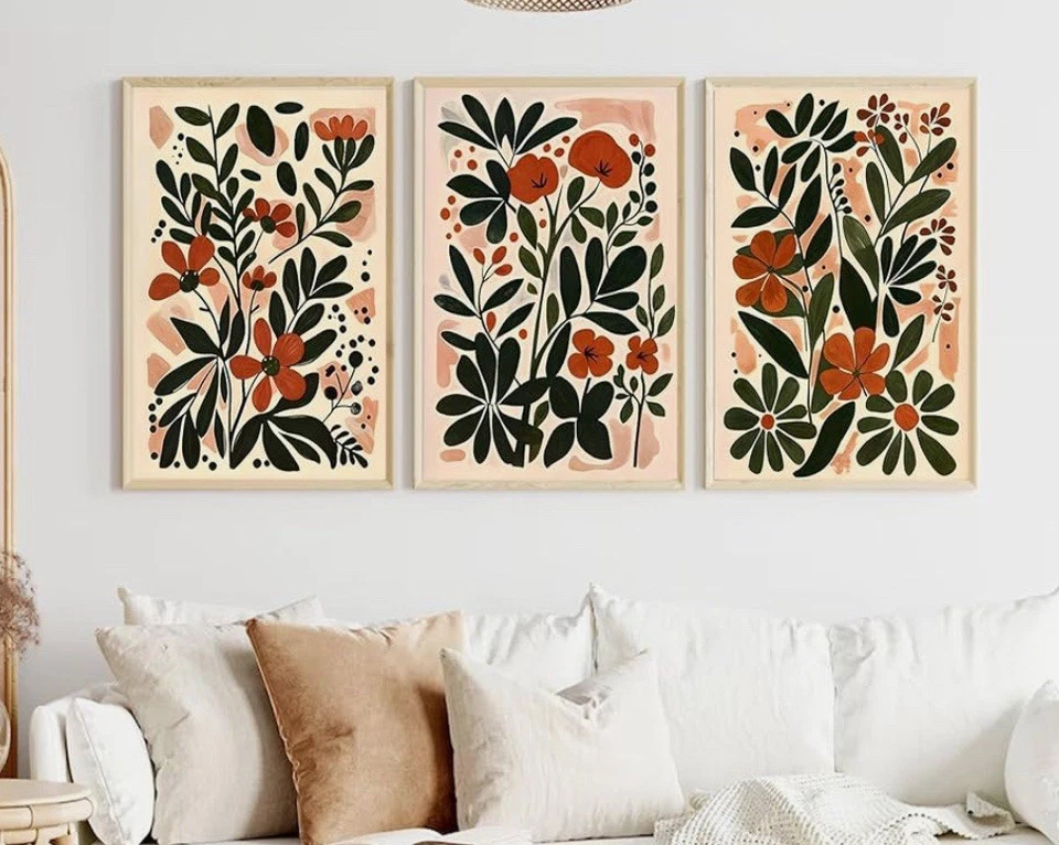 3 pósters de flores boho temáticas vintage - lienzo - sin marco - 12x16 pulgadas Foto 4 de 4